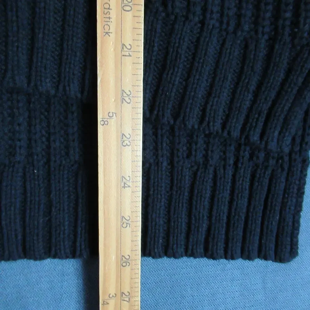 Express Sweater Womens Small Black Knit Ribbon Moto Long Sleeve Goth Grunge Punk